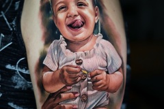 Realistic portrait tattoo Athens by SLIPY. Ρεαλιστικά τατουάζ από τον SLIPY στο Sake Tattoo Crew Αθήνα.